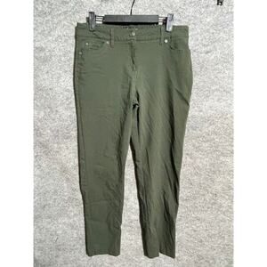 Zac & Rachel Pants Womens 10 Chino Rayon Blend Stretch Skinny Leg Mid Rise Green
